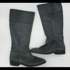 J. Crew leather riding style boots in gray leather